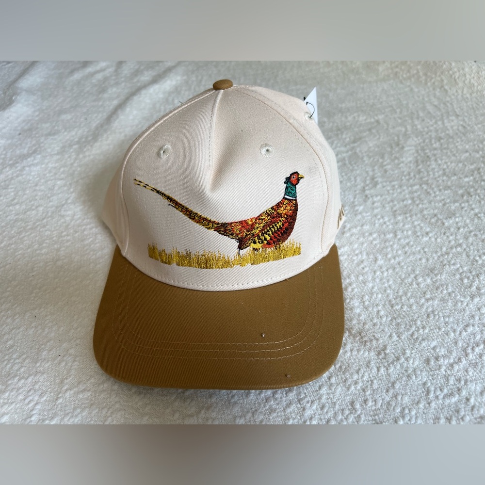 Versa Official Pheasant Embroidered Snapback Hat - Cream & Tan